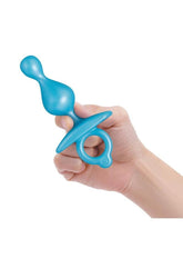 B-Vibe Butties Pop Beaded Silicone Anal Plug - Blue